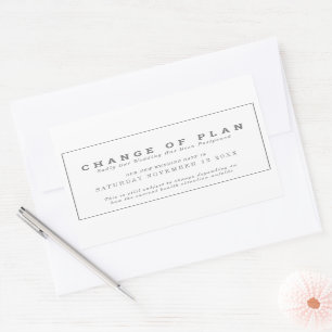 Wedding or event change of plan postponed new date rectangular sticker