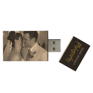 Wedding or Family Professional Photographer Wood USB Flash Drive