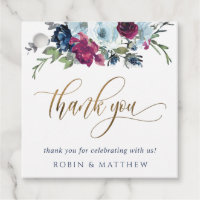 Wedding (or Other) Berry Blue and Burgundy Floral