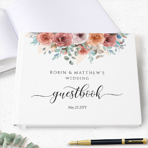 Wedding or Other, Dusty Blue Ethereal Floral Guest Book