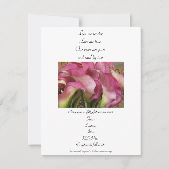 Wedding or vow renewal Invitation (Front)