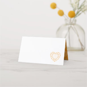 Wedding orange citrine heart place guest place card