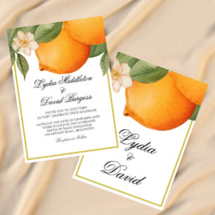 Wedding Orange Citrus Summer Elegant  Invitation