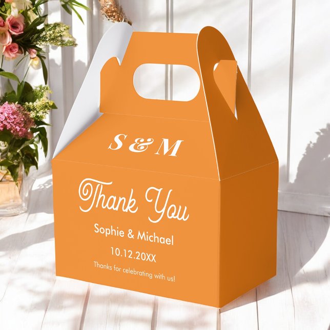 Wedding Orange Fall Bride Groom  Favour Box (Creator Uploaded)