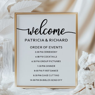 Wedding Order of Events Sign   Chic Calligraphy