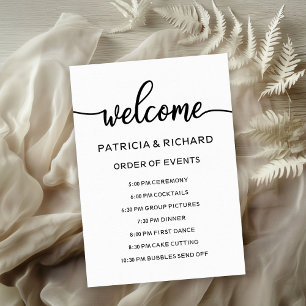 Wedding Order of Events Timeline Schedule Invitation