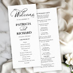 Wedding Order of Service Ceremony Elegant Program Programme<br><div class="desc">Transform your wedding day into a celebration of sophistication and elegance with our stunning black and white modern wedding suite! You can personalise it with just a few clicks to express your unique love story. This inspiring collection includes everything you need to create a beautifully cohesive atmosphere, featuring matching menu...</div>
