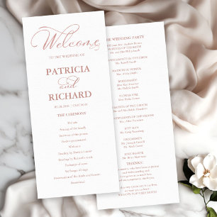 Wedding Order of Service Ceremony Elegant Program Programme