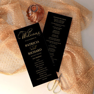Wedding Order of Service Ceremony Program Gold Programme