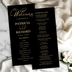 Wedding Order of Service Ceremony Program Gold Programme