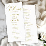 Wedding Order of Service Ceremony Program Gold Programme<br><div class="desc">Enhance your wedding experience with our modern gold calligraphy wedding suite, designed for sophistication and glamour. Customise it easily in just a few clicks to create a celebration that reflects your unique style. If you have any questions, need assistance, or want to adjust any details, please feel free to reach...</div>