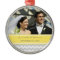 Wedding Ornament Favour Grey Yellow Chevron