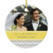 Wedding Ornament Favour Grey Yellow Chevron