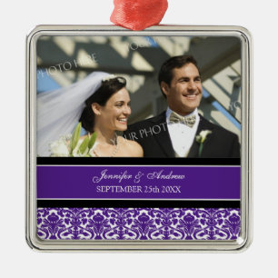 Wedding Ornament Favour Plum Black Damask