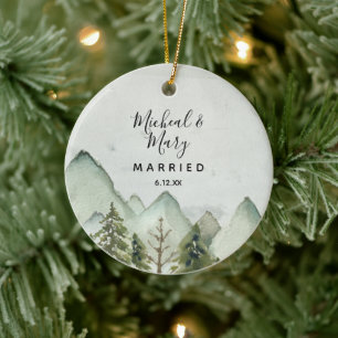 Wedding Ornament Gift Mountain Pine Trees