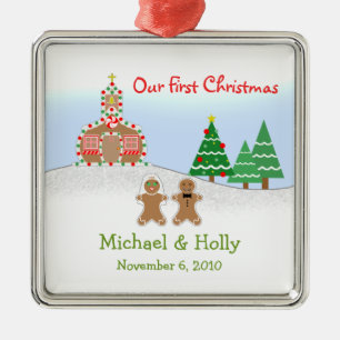 Wedding Ornament - Gingerbread Bride & Groom