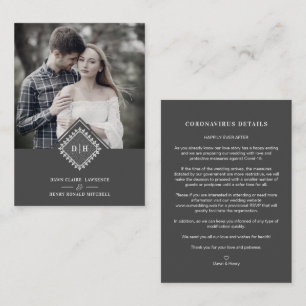 Wedding Ornamental Initials Lace Sophisticated Enclosure Card