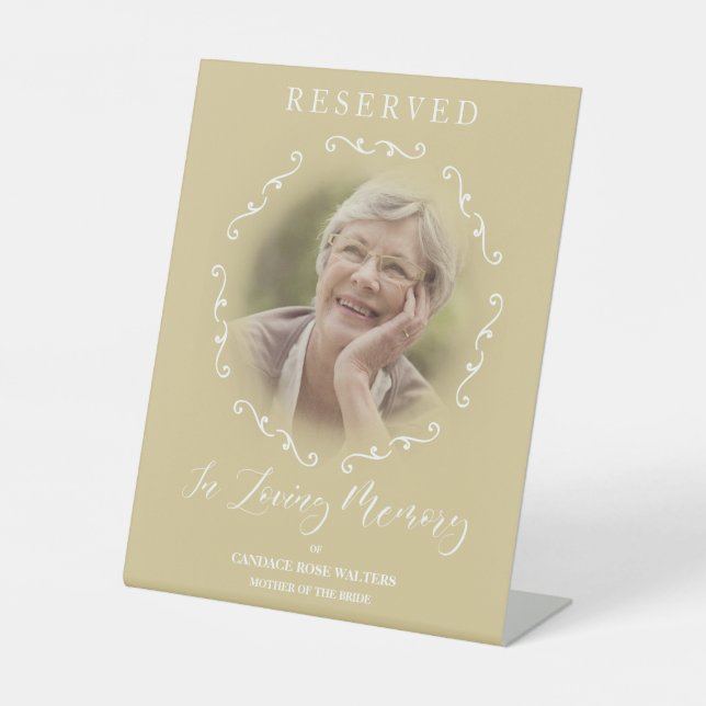 Wedding Ornamental Reserved Seat Tribute Loved One Pedestal Sign (Front)