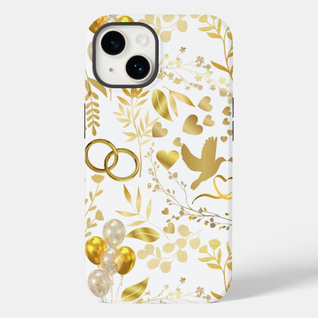 Wedding ornaments pattern in Gold 02 Case-Mate iPhone Case (Back)
