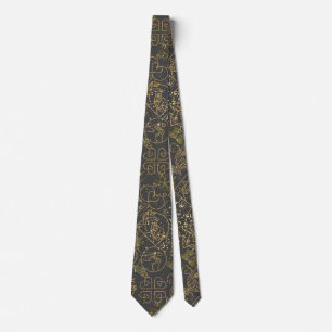 Wedding ornaments pattern in Gold D Grey BG Tie