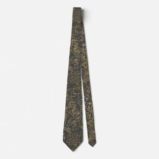 Wedding ornaments pattern in Gold D Grey BG Tie