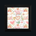 Wedding ornaments pattern White BG Gift Box<br><div class="desc">Wedding ornaments pattern. For the big day. This image is a seamless pattern design perfect for wedding invitations or other celebratory occasions. It features a white background with various wedding-themed elements, including delicate pink roses, green leaves, and a variety of other floral patterns. The design is whimsical and romantic, with...</div>