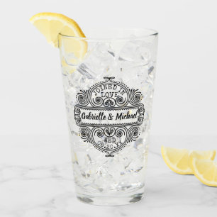 Wedding Ornate Vintage Frame Custom Couples Names Glass