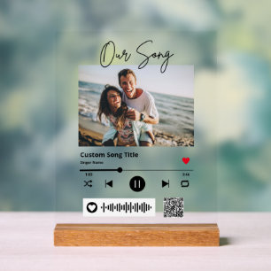 Wedding Our Song Scannable QR Code Transparent Acrylic Sign