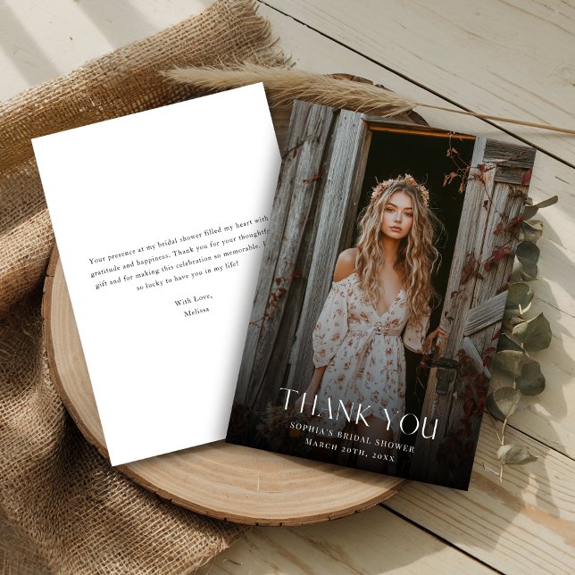 Wedding Overlay Photo Bridal Shower Photo Thank You Card (Creator Uploaded)