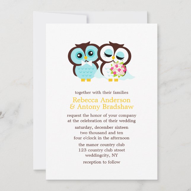 Wedding Owls Invitation (Front)