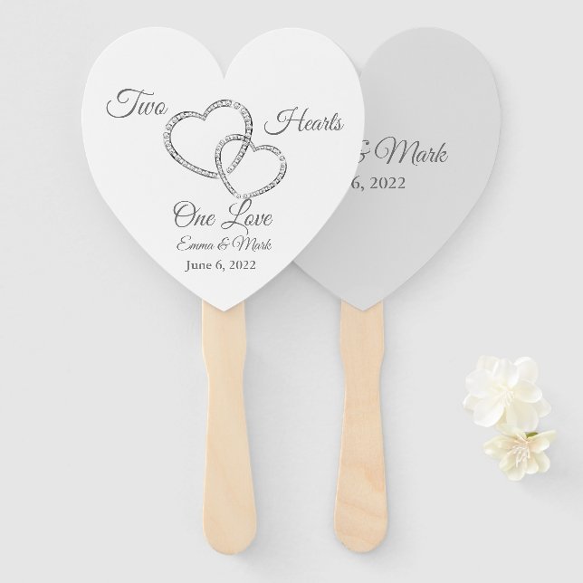 Wedding Paddle Fan (Front and Back)