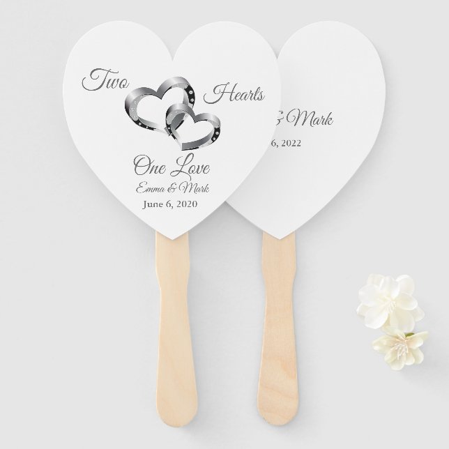 Wedding Paddle Fan (Front and Back)
