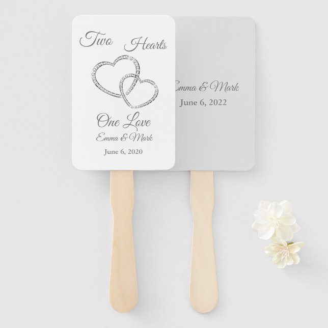 Wedding Paddle Fan (Front and Back)