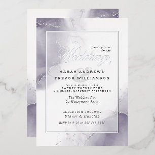 Wedding Pale Plum Silver Abstract