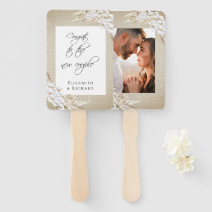Wedding Pampas Grass Boho Photo Hand Fan