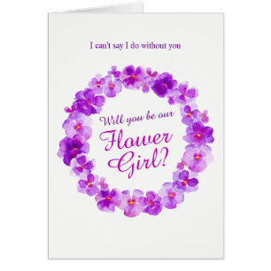 Wedding pansy purple will you be my flower girl?