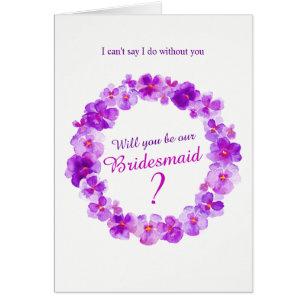 Wedding pansy purple will you be our bridesmaid?