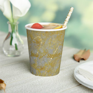Wedding Paper Cup Silver Lining