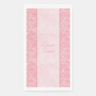 Wedding Paper Guest Towels Pink Damask Elegant Napkin