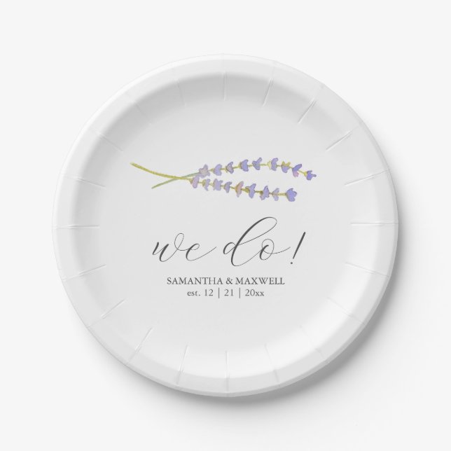 Wedding Paper Plates Lavender (Front)