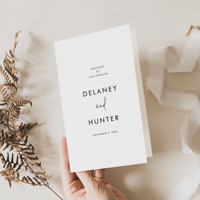 Wedding Paper Program Booklet Minimalist Style (Creator Uploaded)