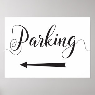 Wedding Parking Directions Sign Left Arrow