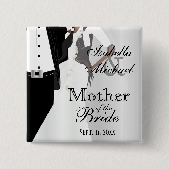 Wedding Party and Family Members 15 Cm Square Badge (Front)