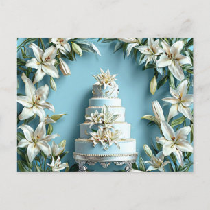 Wedding party art postcard