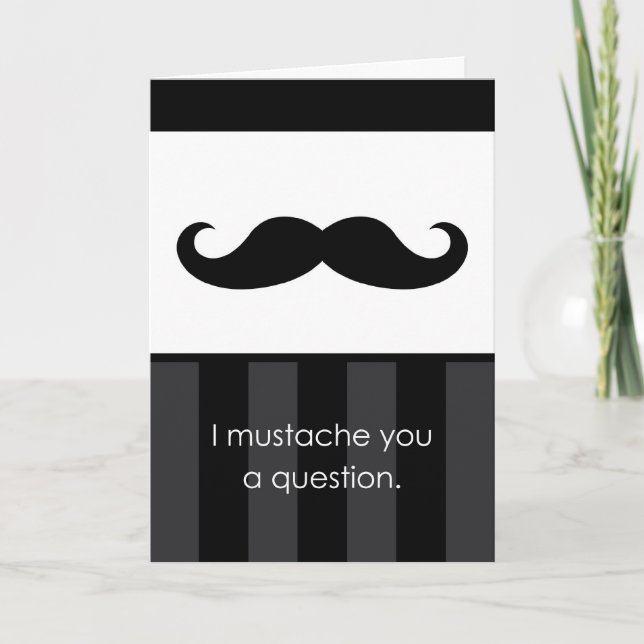 Wedding Party Best Man Moustache Request Card (Front)