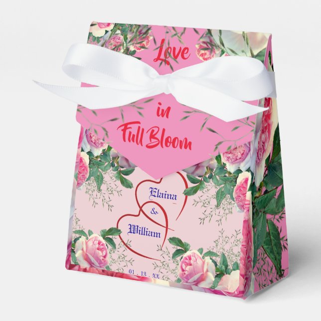 Wedding Party Blooming Love  Favour Box (Front Side)