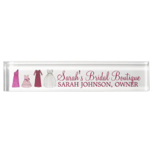 Wedding Party Bridesmaid Gowns Bridal Boutique Nameplate