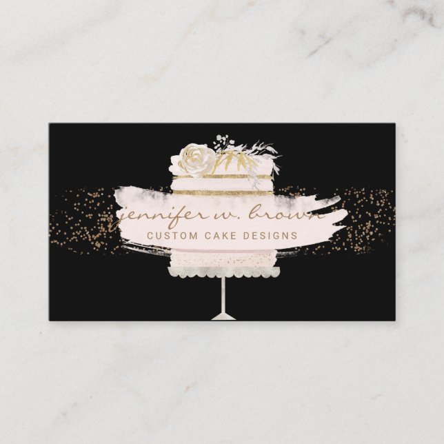 Wedding Party Custom Cake Business Card (Front)