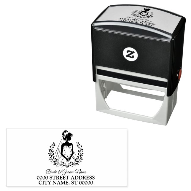 Wedding Party Elegant Floral Bride Self-inking Stamp (In Situ)