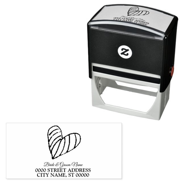 Wedding Party Elegant Heart Outline Self-inking Stamp (In Situ)